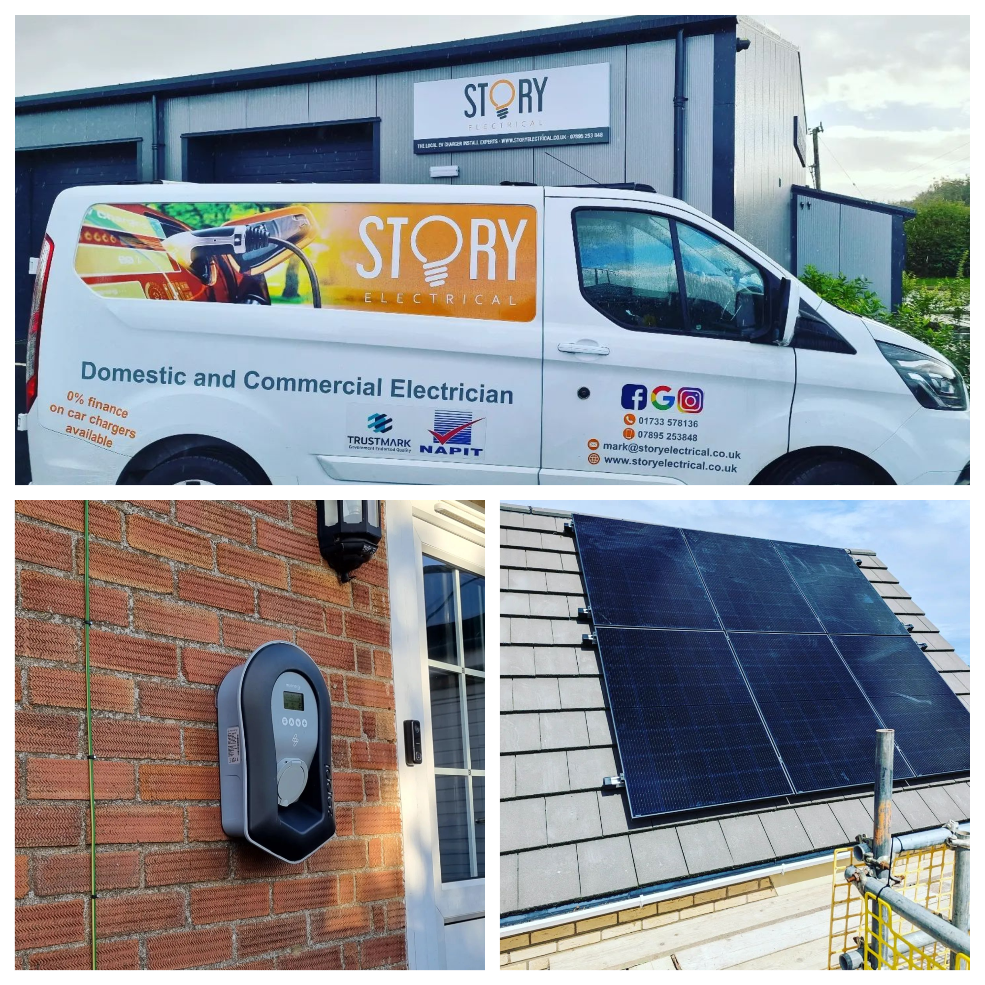 Solar panels and ev charger install by Story electrical