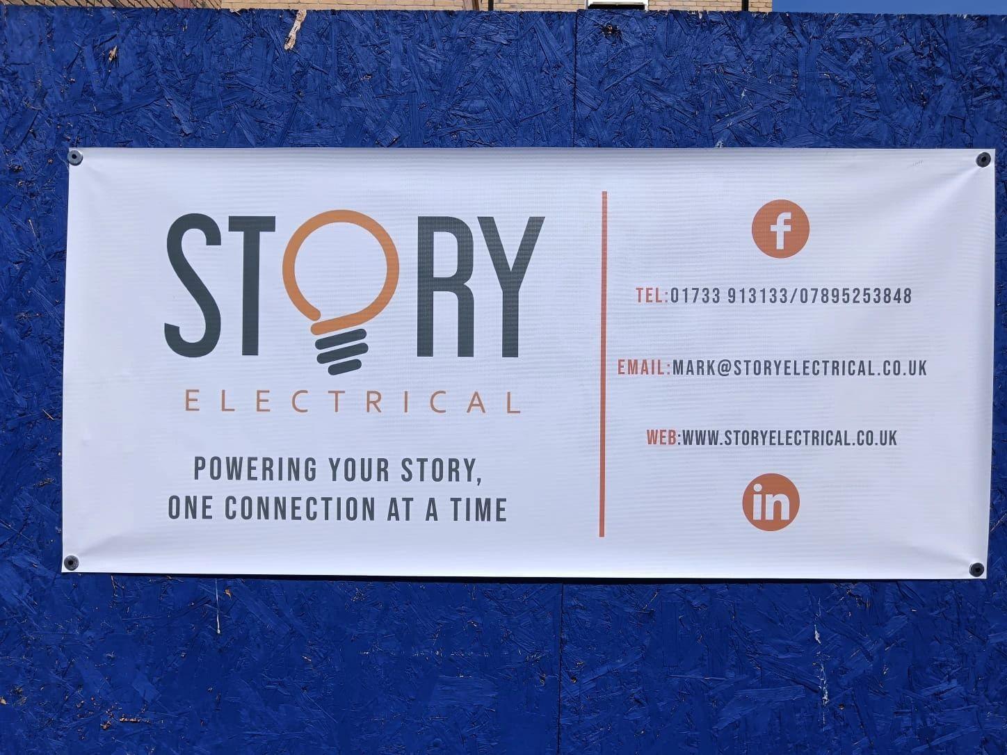commercial electrical contractor installations in peterborough story electrical banner