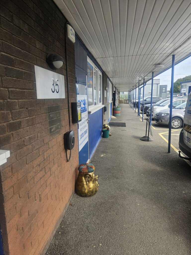 Rolec Evo EV charger installed by Story Electrical at a commercial premises in Peterborough