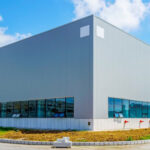 Industrial emergency lighting in a factory or warehouse
