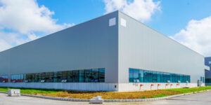 Industrial emergency lighting in a factory or warehouse