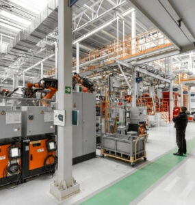 Commercial machinery in a factory that may require a three-phase power supply
